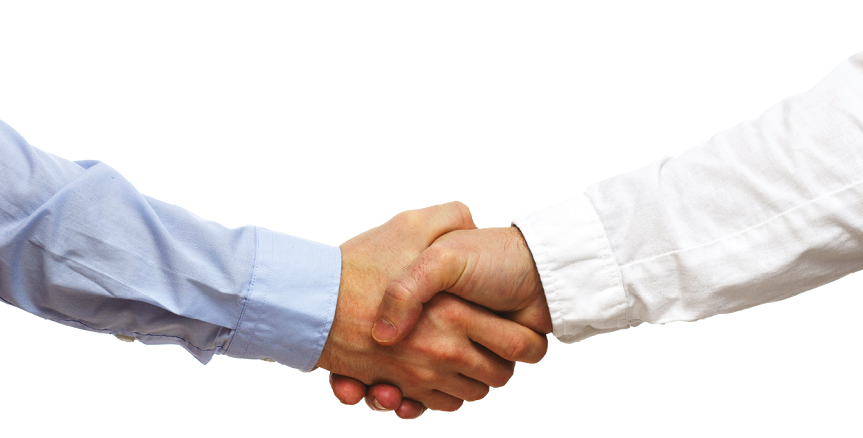 Successful business people handshaking closing a deal