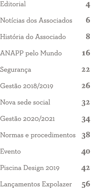 Editorial 4 Not cias dos Associados 6 Hist ria do Associado 8 ANAPP pelo Mundo 16 Seguran a 22 Gest o 2018 2019 26 No   