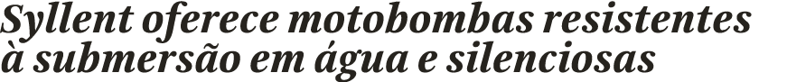 Syllent oferece motobombas resistentes   submers o em  gua e silenciosas 