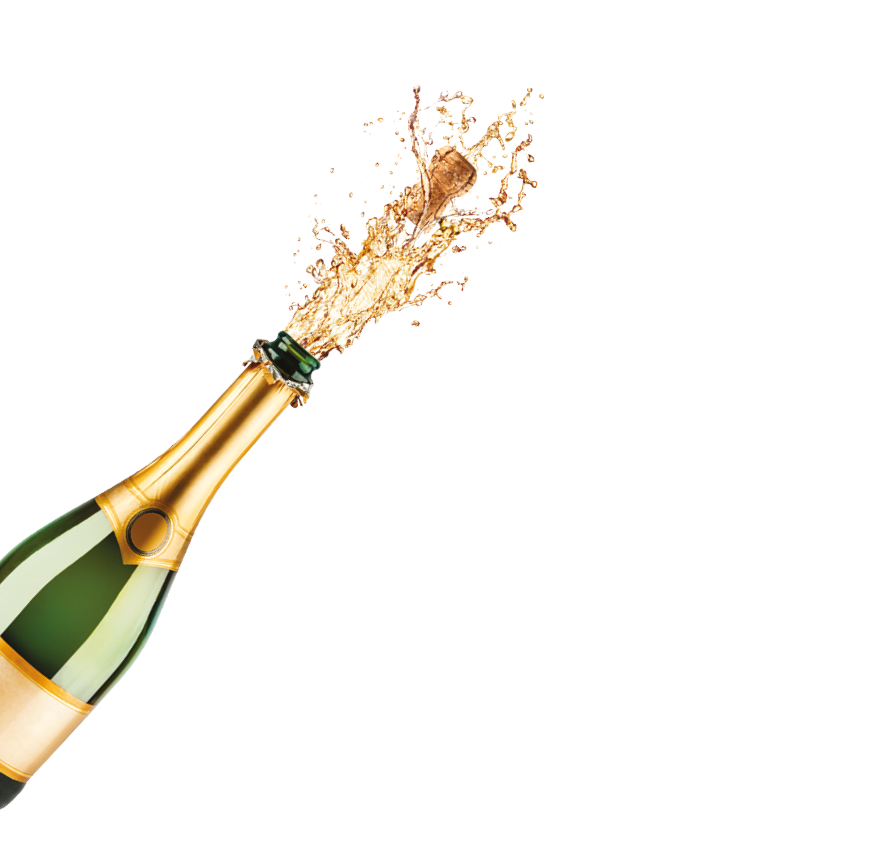 Beautiful picture of a bottle of champagne