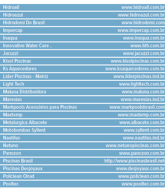 Hidroall www hidroall com br Hidroazul www hidroazul com br Hidrodomi Do Brasil www hidrodomi com Impercap www imperc   