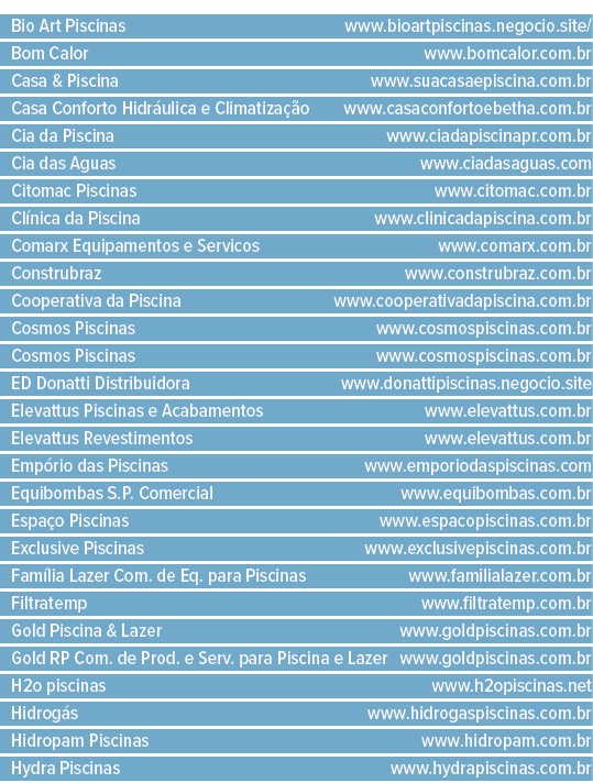 Bio Art Piscinas www bioartpiscinas negocio site  Bom Calor www bomcalor com br Casa & Piscina www suacasaepiscina co   