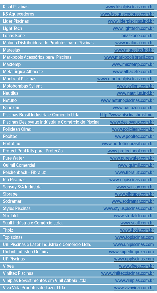 Kisol Piscinas www kisolpiscinas com br KS Aquecedores www ksaquecedores com br Lider Piscinas www liderpiscinas ind    