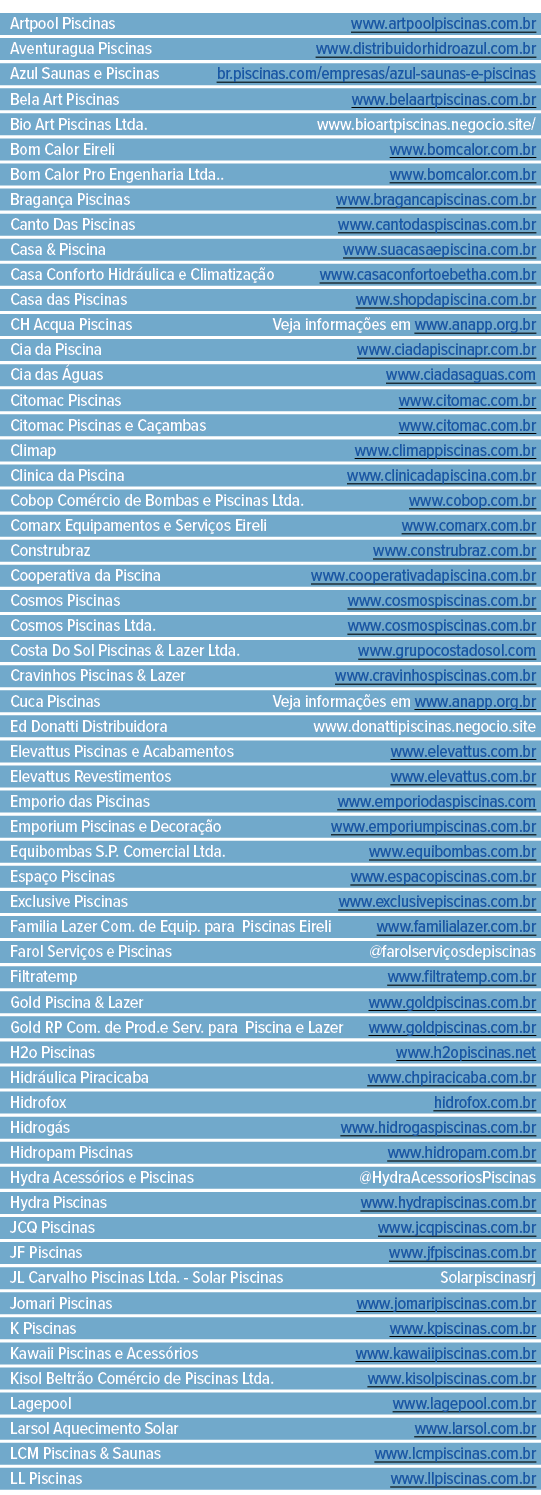 Artpool Piscinas www artpoolpiscinas com br Aventuragua Piscinas www distribuidorhidroazul com br Azul Saunas e Pisci   
