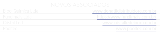 NOVOS ASSOCIADOS Blool Quimica Ltda www.donattidistribuidora.com.br Fundimais Ltda https://www.fundimais.com.br/ Cris...
