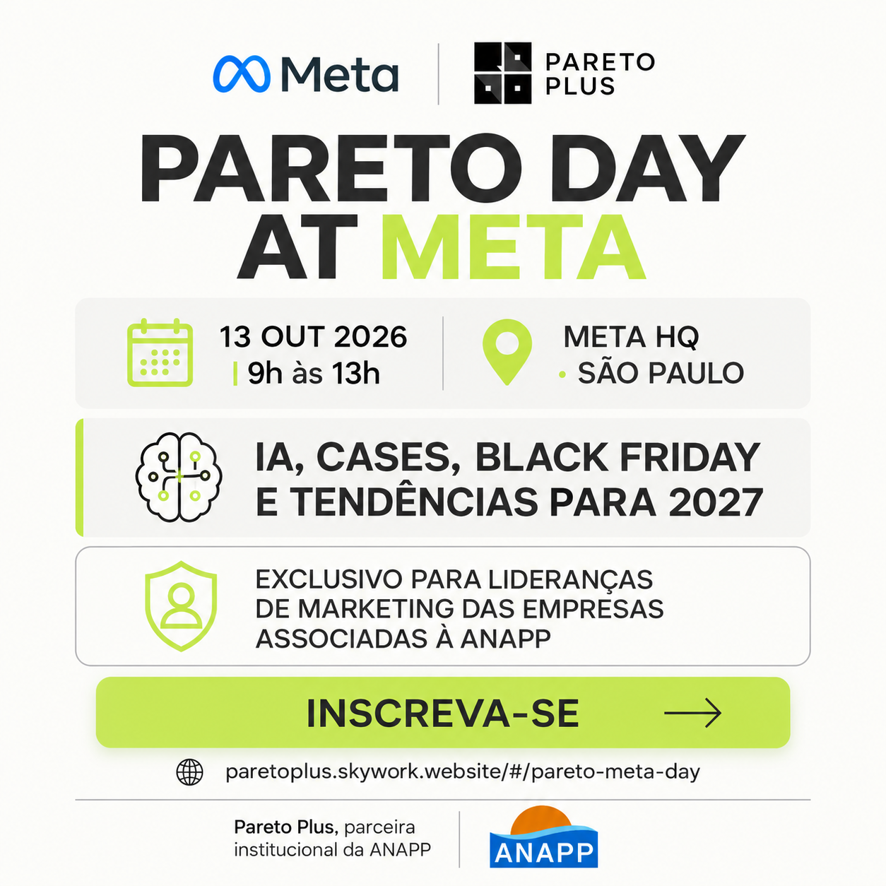 ANAPP e Pareto Plus convidam: Manhã Exclusiva na Sede da Meta SP com Líderes de Marketing de Lojas e Fábricas Associadas